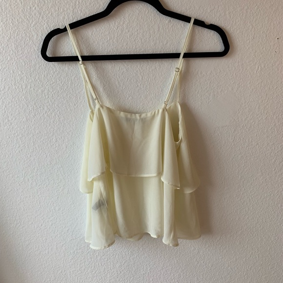 Cream Sheer Flowy Tank Top - Picture 6 of 7